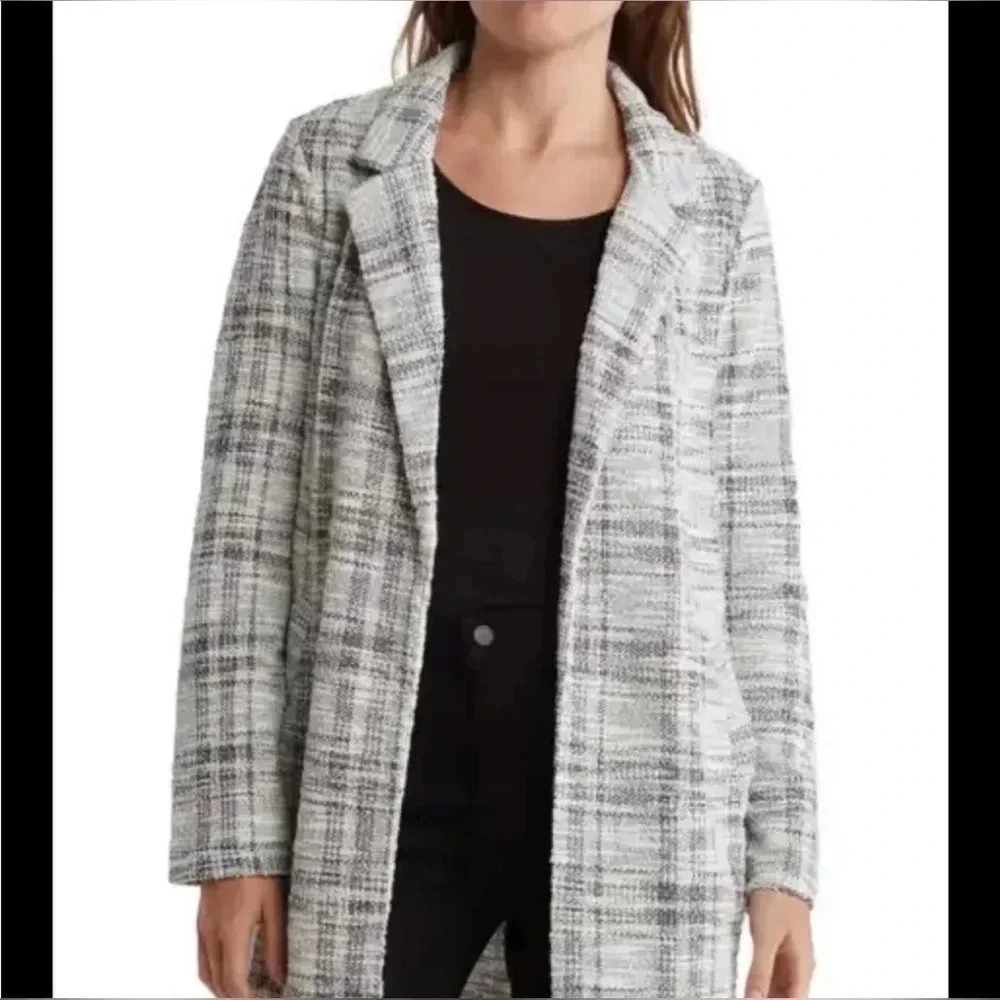 Melloday Tweed Knit Topper Coat